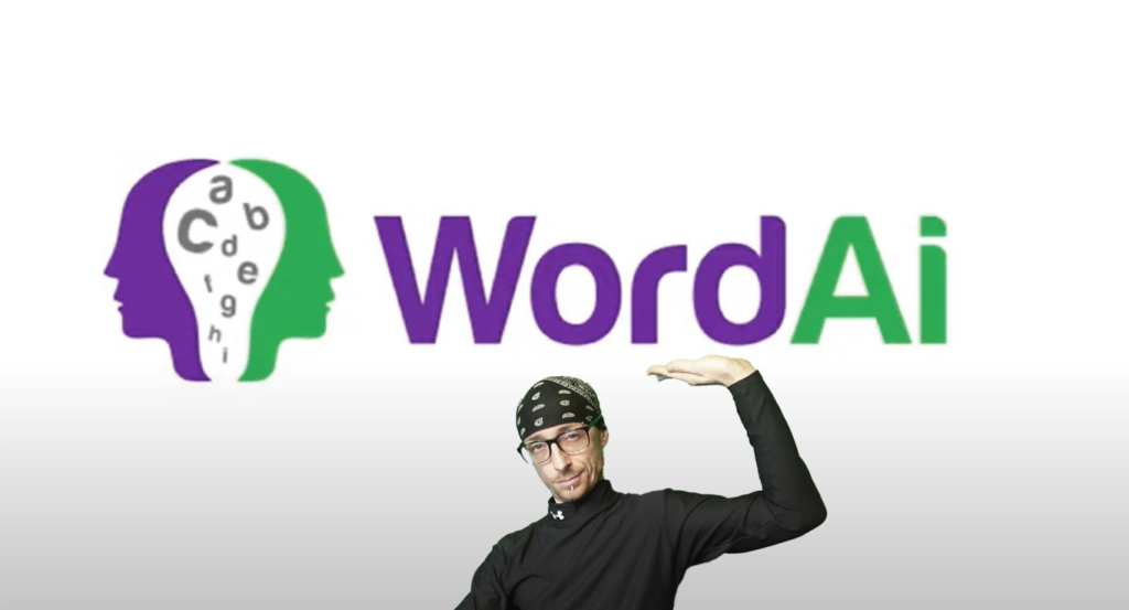 Asa Williams Holding Up the Logo of WordAI one of the best AI writing tools available